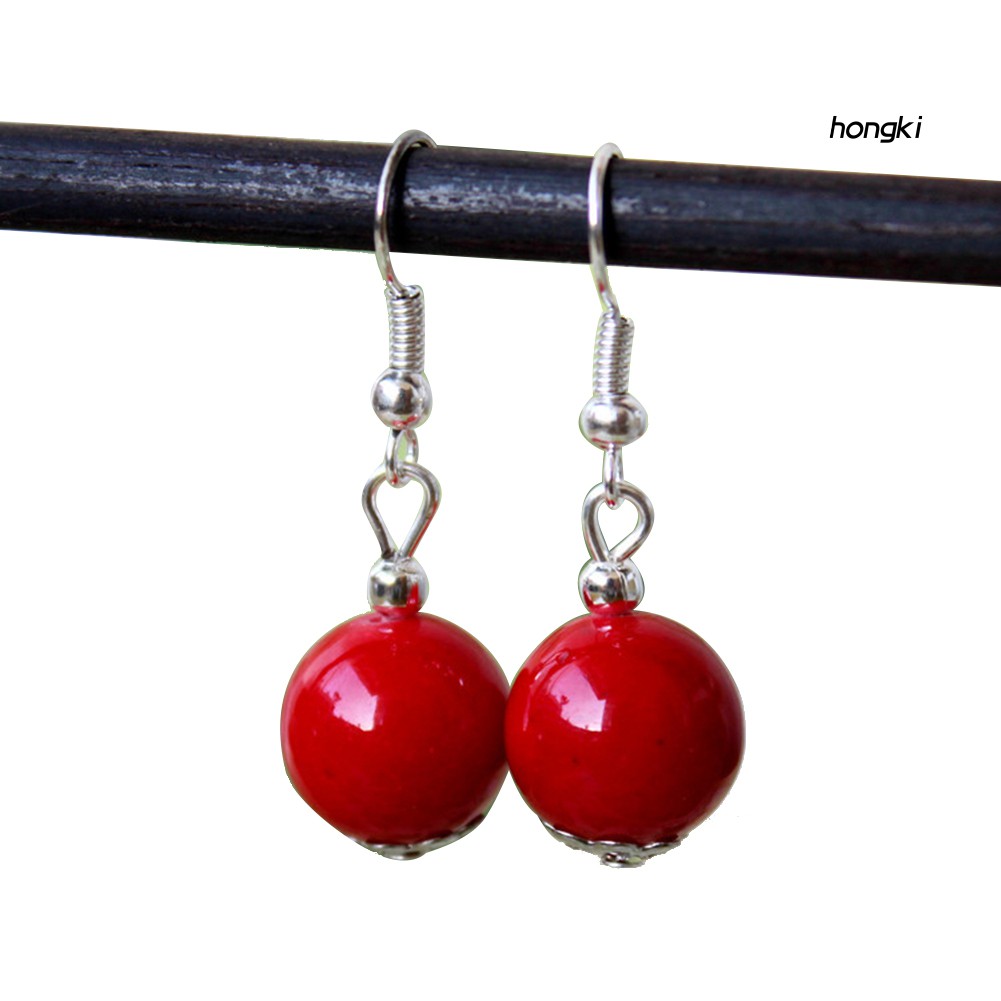 Hoa tai dạng móc hình tròn đính hạt ngọc nhân tạo thời trang dành cho nữ