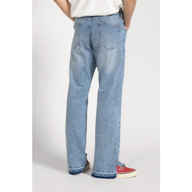 OWL BRAND® SPLIT RELAX JEANS - Quần jeans nam, xẻ tà ống rộng / Xanh nhạt - OWL140322