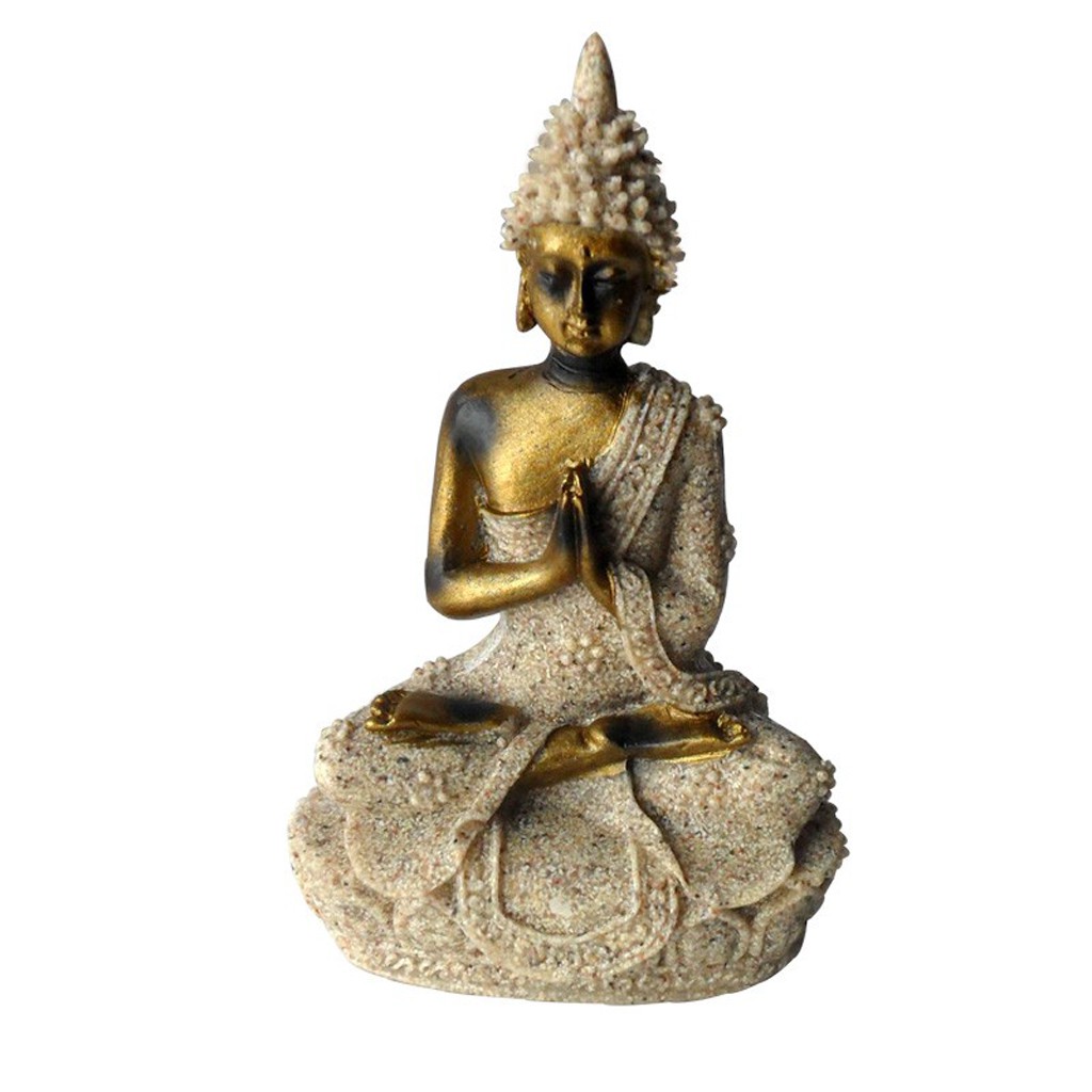 Hand Carved Sandstone Buddha Abstract Statue Figurine Home Feng Shui Decor PICK