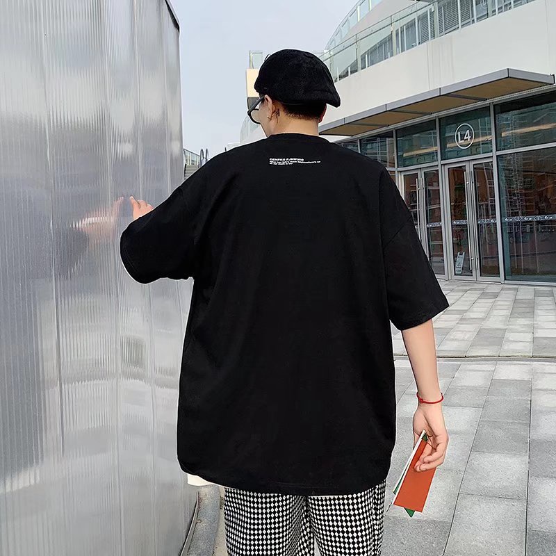 Áo Thun Tay Ngắn Dáng Rộng In Họa Tiết Thời Trang Mùa Hè Phong Cách Hàn Quốc Cho Nam Và Nữ Size M-5XL