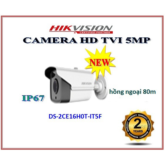 Camera 5MP Ngoài trời hồng ngoại 80m DS-2CE16H0T-IT5F