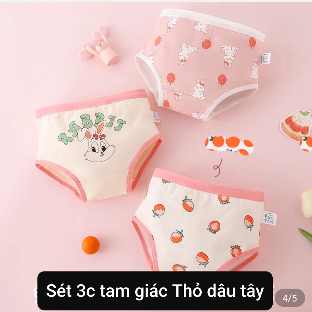quần chip bé gái Sét 3 quần lót nữ sinh cao cấp cotton kháng khuẩn từ 9-45kg