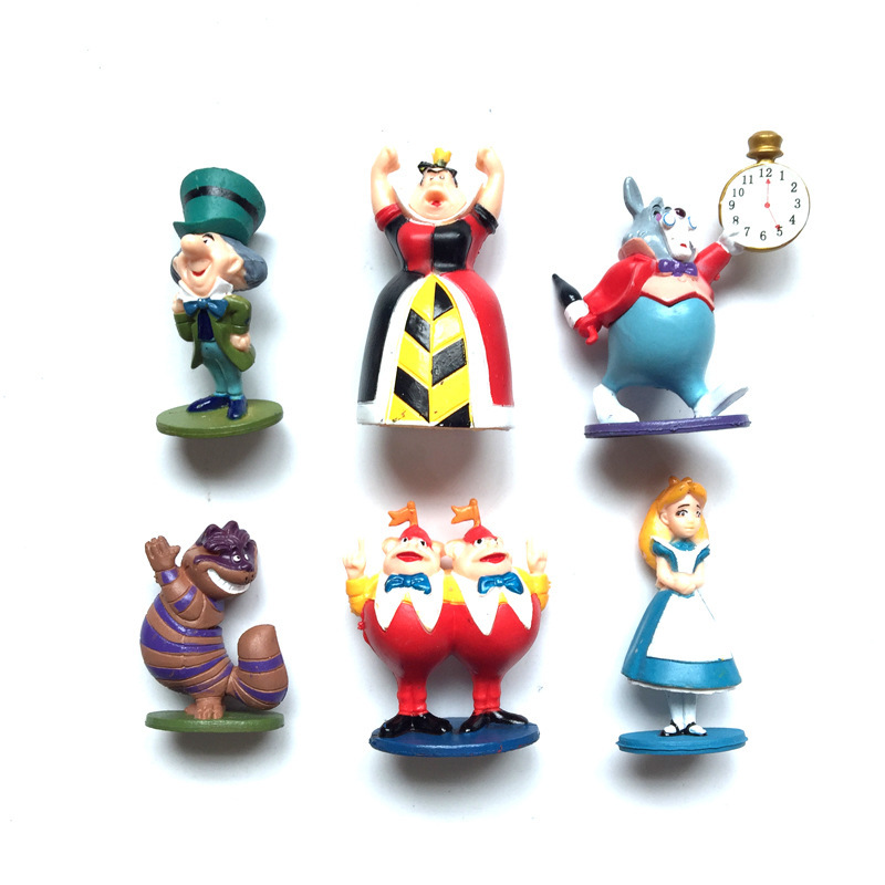 DISNEY Set 6 Mô Hình Nhân Vật Phim Alice Ở Xứ Sở Thần Tiên