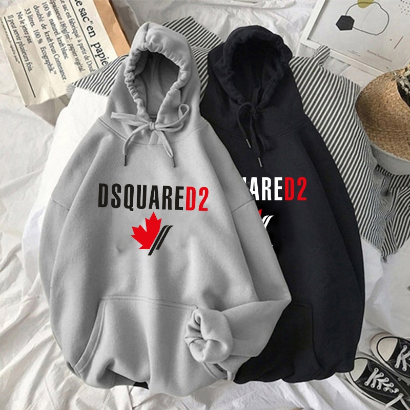Áo Hoodie in DSQUARED2 hoodie Nam nữ phong cách Hàn Quốc