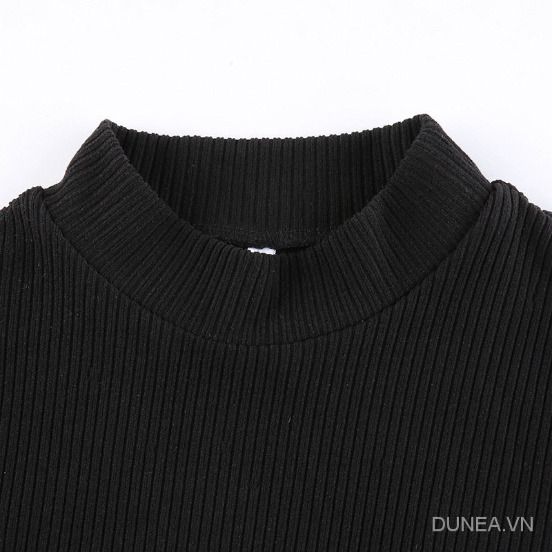 DUNEA Đầm cổ cao thiết kế dây đan chéo thời trang cá tính dành cho nữ