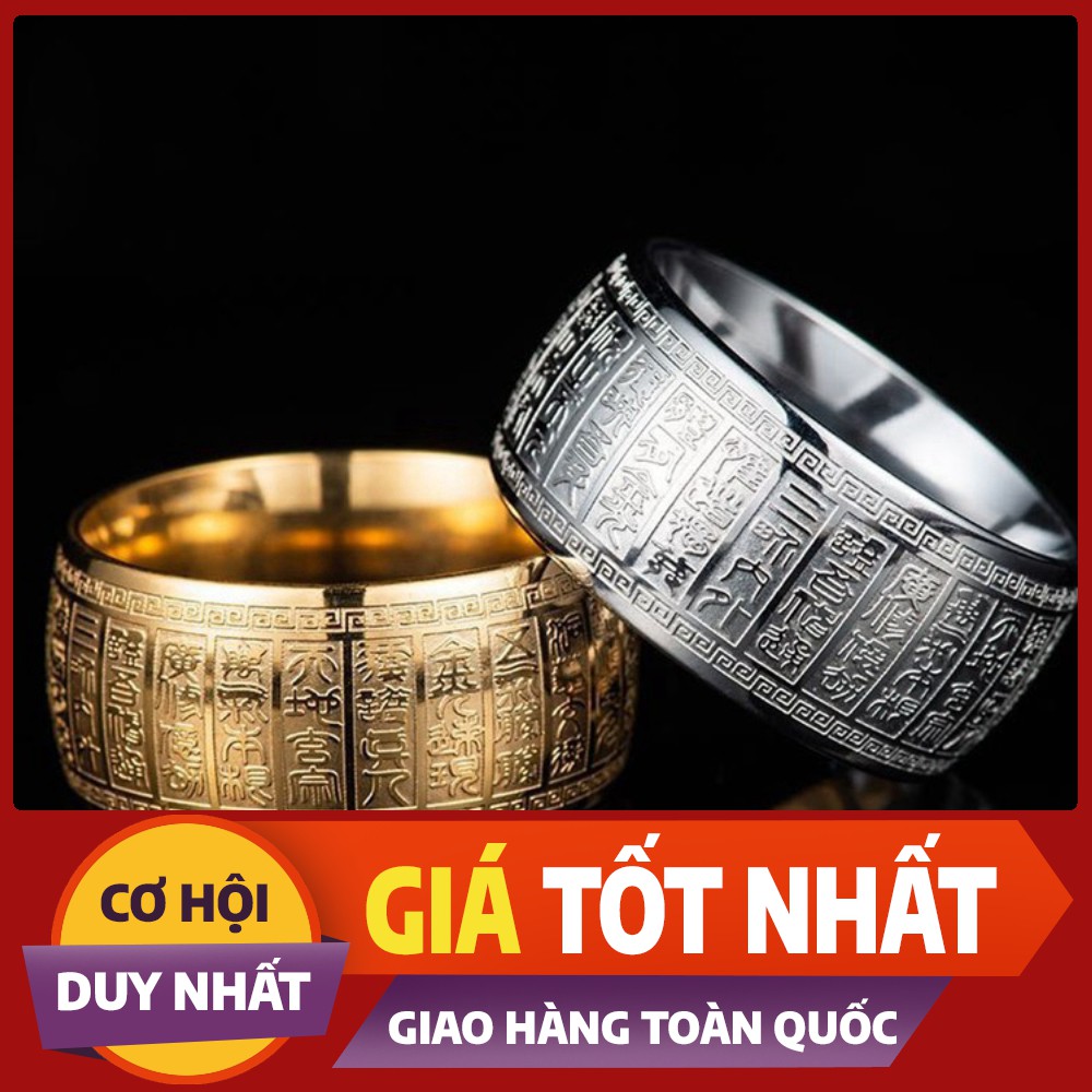 [Rẻ Vô Địch] Nhẫn khắc chú đại bi titan - 8532 [Đẹp-Cao Cấp-Rẻ]