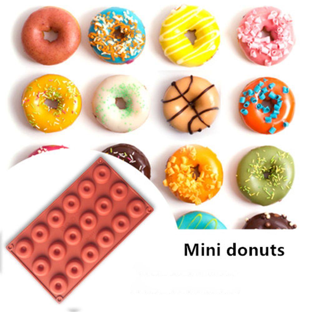 Khuôn Silicone 18 Ngăn Làm Bánh Donut / Savarin / Cupcake Tiện Dụng