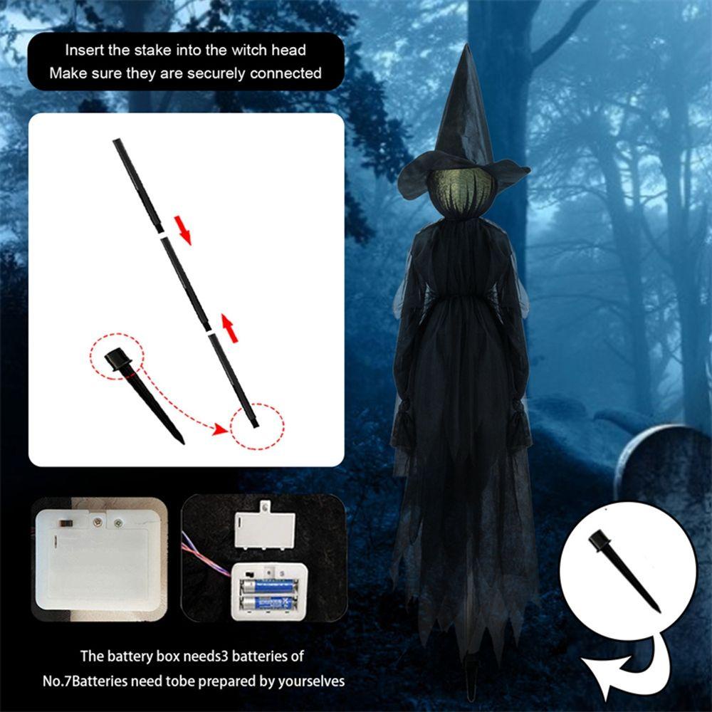 PATRICIA Đèn LED Chống Thấm Nước Hình Phù Thủy Độc Đáo Trang Trí Halloween