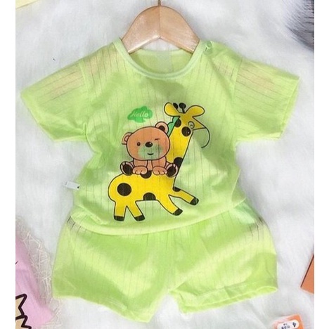 Bộ cotton giấy cộc tay ngắn tay màu cho bé trai bé gái, hàng loại 1 size 4-15kg - Kimi-Shop CT05