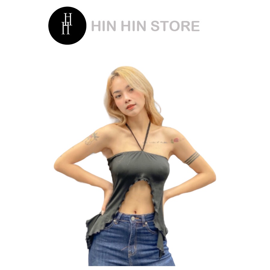 Áo croptop yếm hai dây vạt dài HAC112 Hỉn Hỉn Store