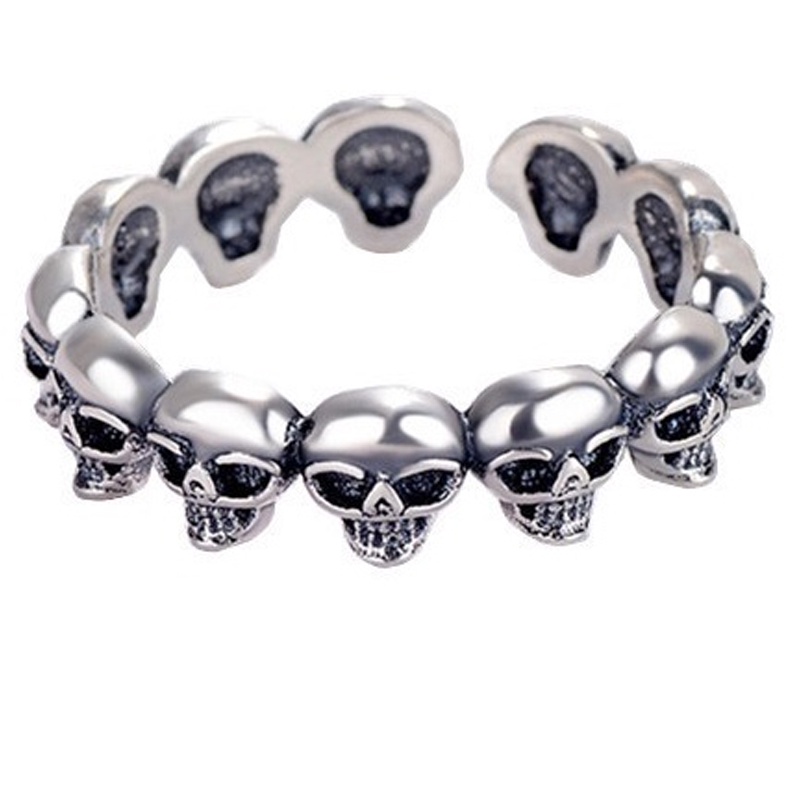 Nhẫn Bạc Nữ S925 Thiết Kế Hình Đầu Lâu Độc Đáo Cá Tính N1712 - Bảo Ngọc Jewelry