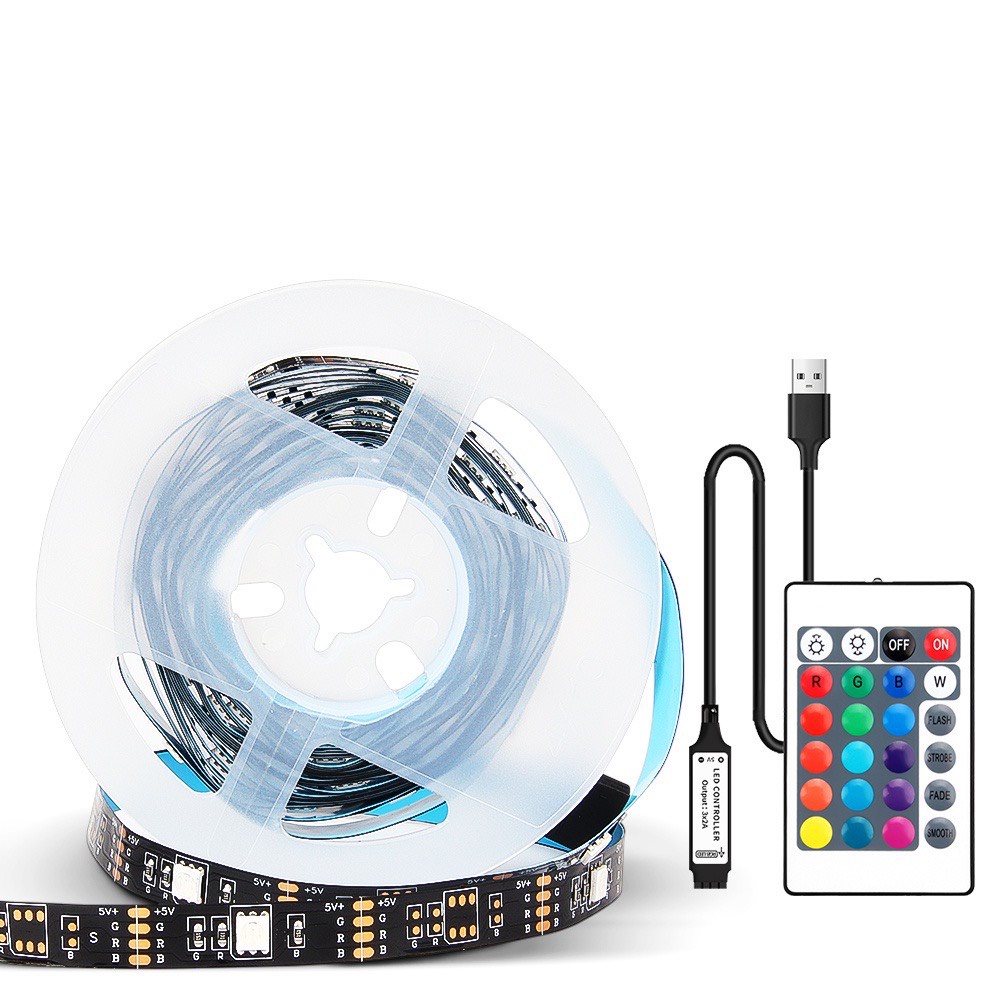 Đèn led Tiktok 5M RGB 16 triệu màu điều khiển bằng điện thoại, nháy theo nhạc, cuộn dây led đổi màu kèm dây kết nối usb