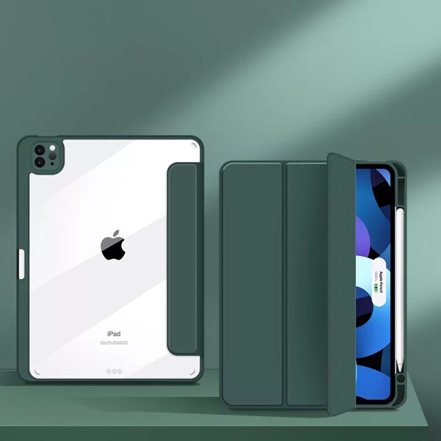 Ốp máy tính bảng trong suốt có giá đỡ bút chì cho Apple iPad Mini 6 2021 8.3 inch 10.9 11 10.5 10.2 iPad Mini 6 2021