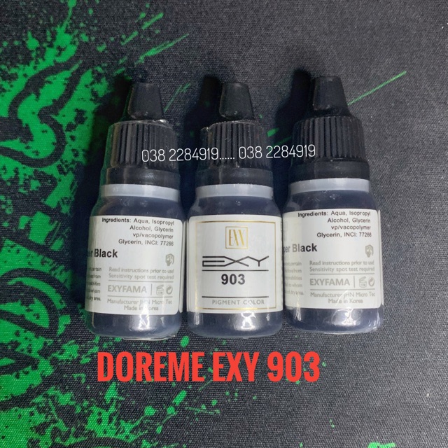 Mực Phun Mí Doreme EXY 903, Mực Đen Mí, Mực Phun Mí Chính Hãng