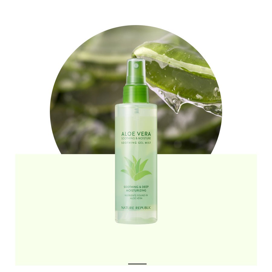 Xịt khoáng Lô hội NATURE REPUBLIC Soothing &amp; Moisture Aloe Vera 92% Soothing Gel Mist 155ml