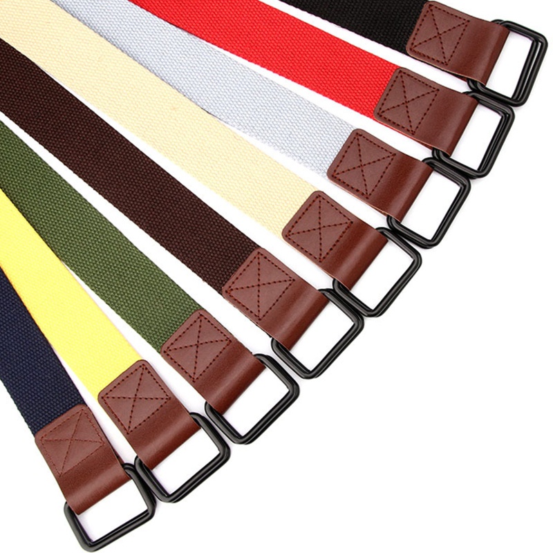 Thắt Lưng Vải Canvas Khóa Kim Loại Tự Buộc Cỡ Lớn Thời Trang Cho Nam Và Nữ