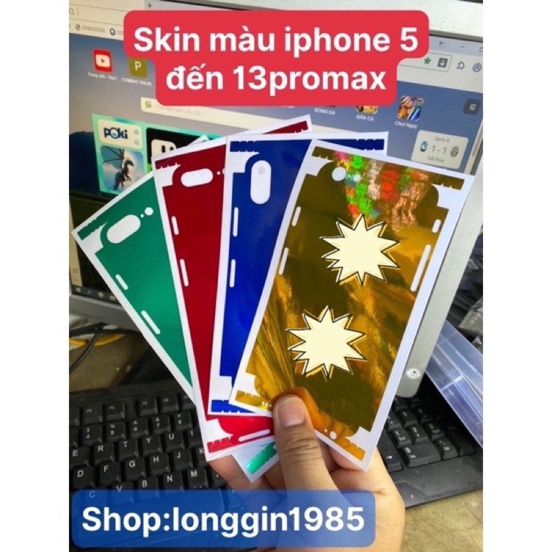 Miếng dán skin đủ mã ip từ ip5 đến ip13promax