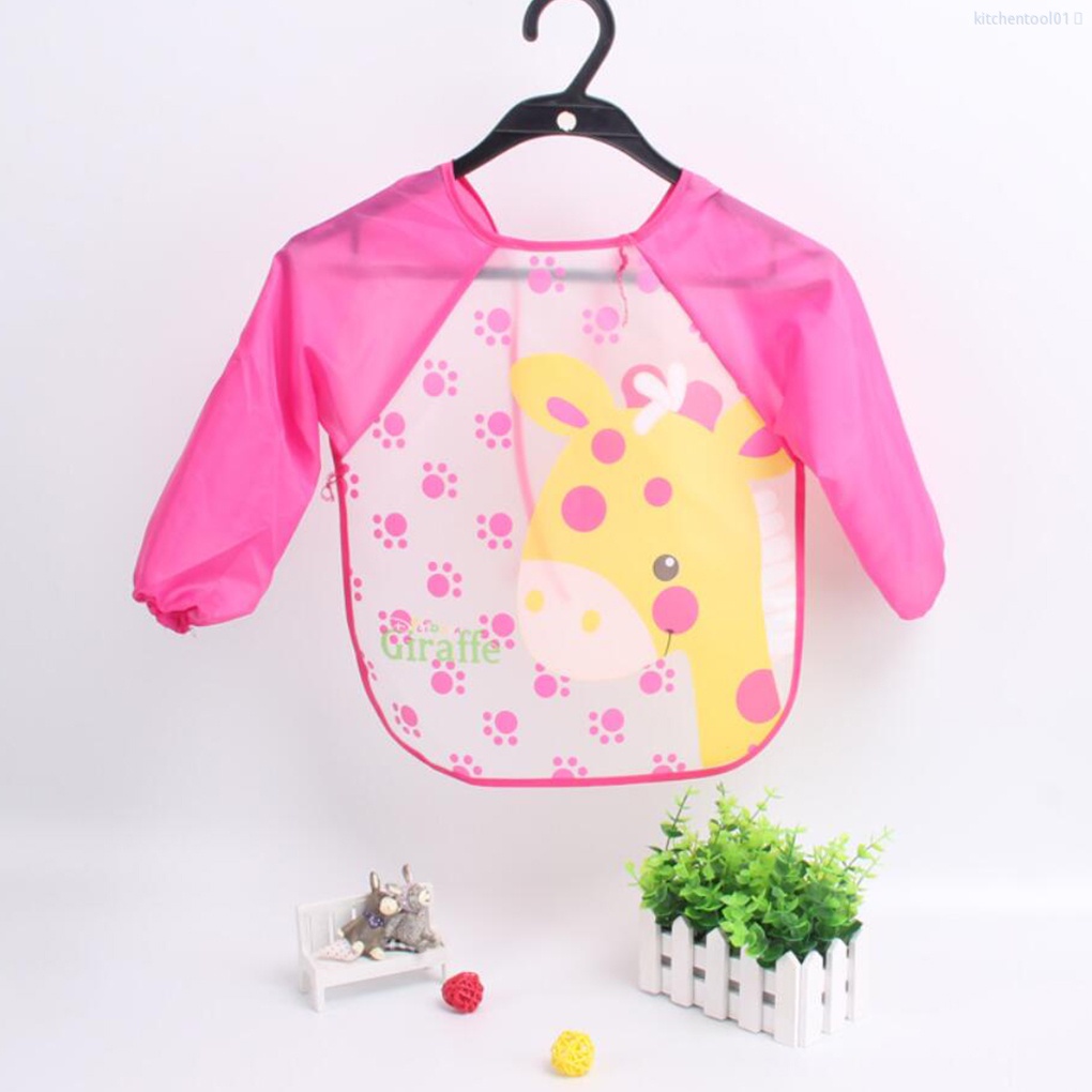 Tạp dề tay dài bằng EVA chống thấm nước tiện dụng cho bé tập vẽ