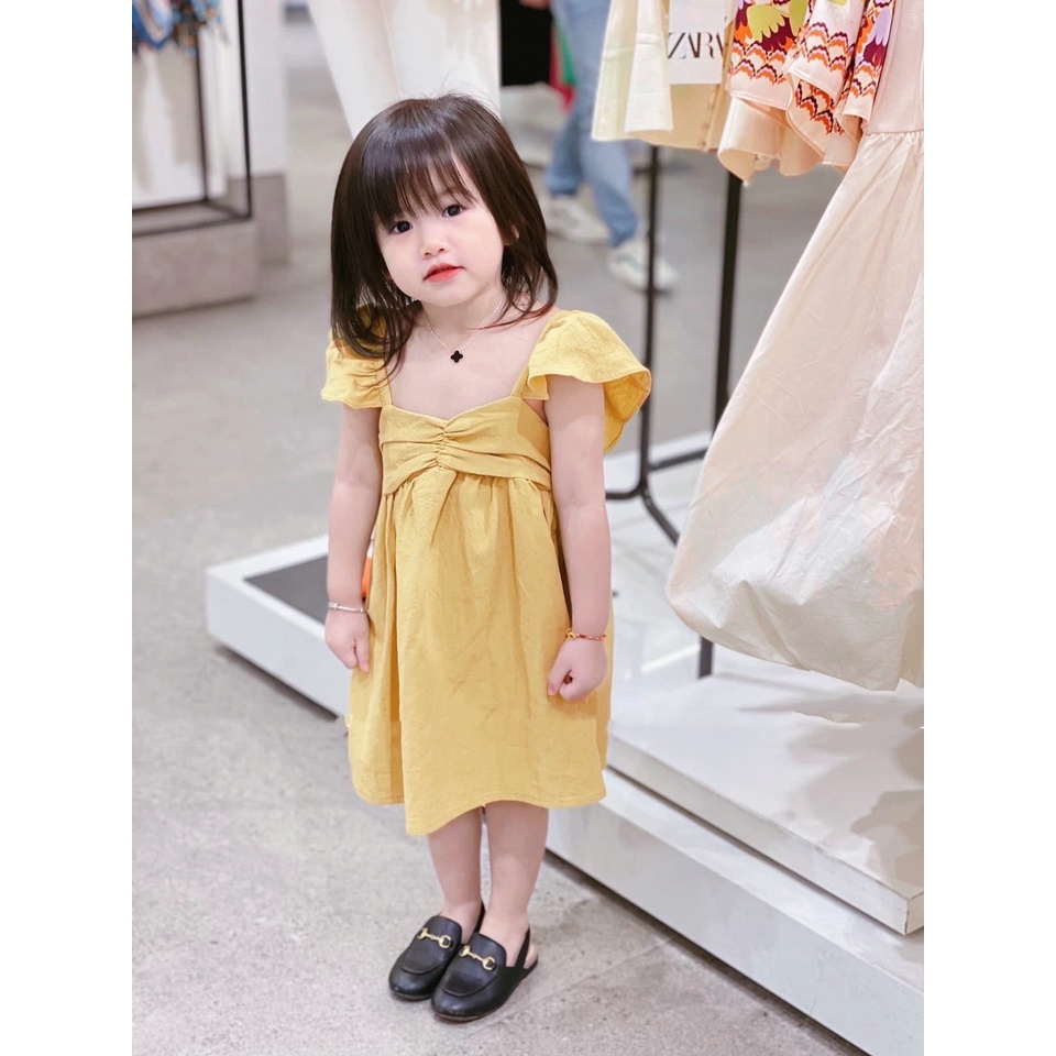 Váy đũi sần cara rút ngực bé gái