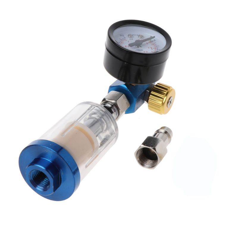 SUN Air Pressure Regulator Gauge Spray Gun In-Line Water Oil Trap Filter Separator Kit Tools