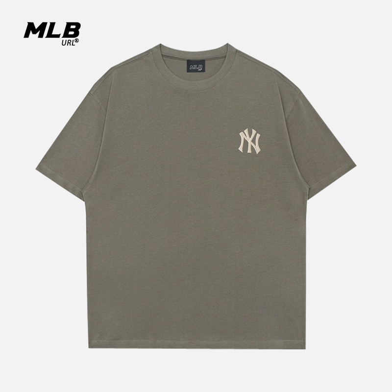 Áo Thun Tay Ngắn Dáng Rộng In Chữ MLB URL Cá Tính Trẻ Trung Cho Nam Và Nữ