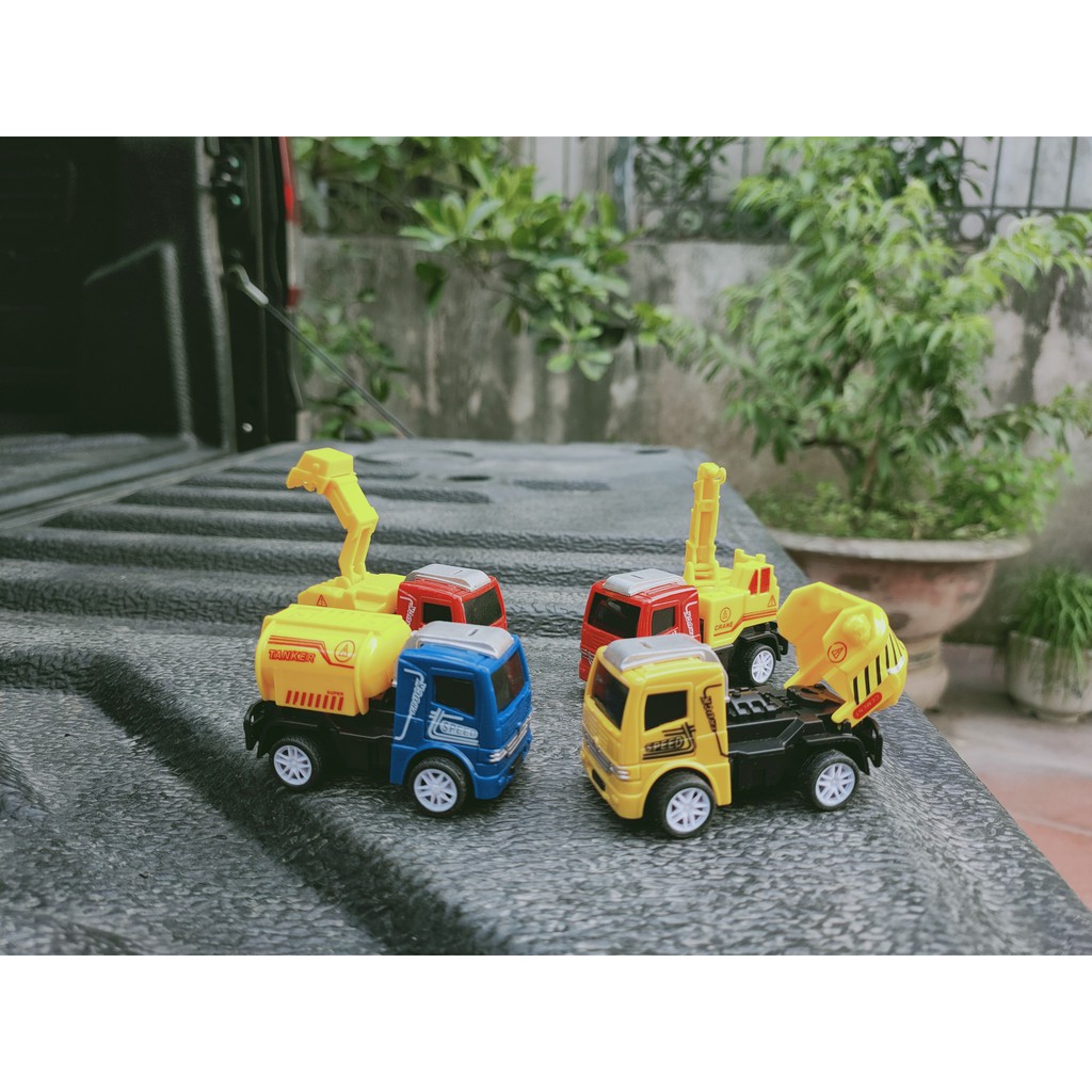 Bộ 4 ô tô đồ chơi công trình M8 cho bé cao cấp
