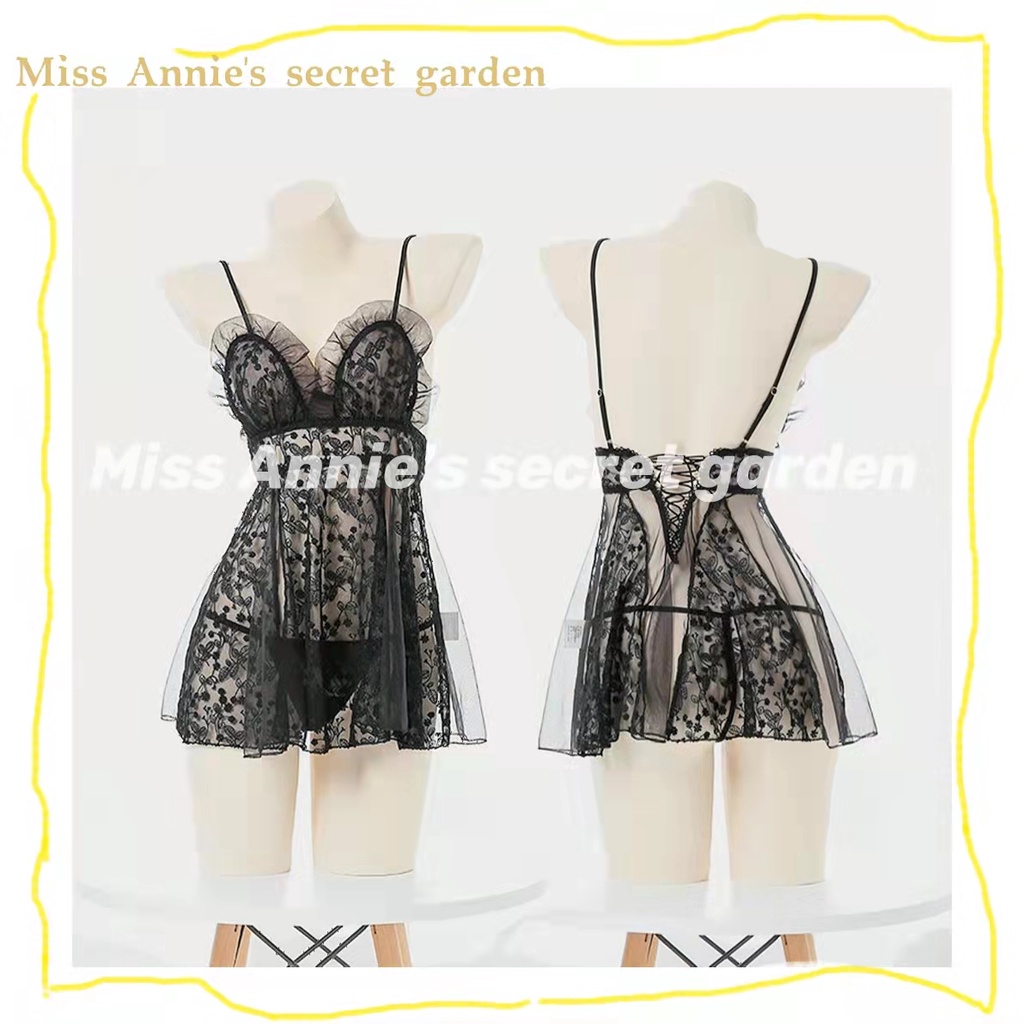 🔔Đầm ngủ sexy 🔔Freeship🔔 2 dây Đầm ngủ sexy ren voan mỏng +Quần lót Freesize 40-65kg---019 | BigBuy360 - bigbuy360.vn