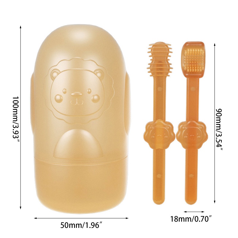 Bàn Chải Đánh Răng Bằng Silicone Kèm Vỏ Bọc Cho Bé