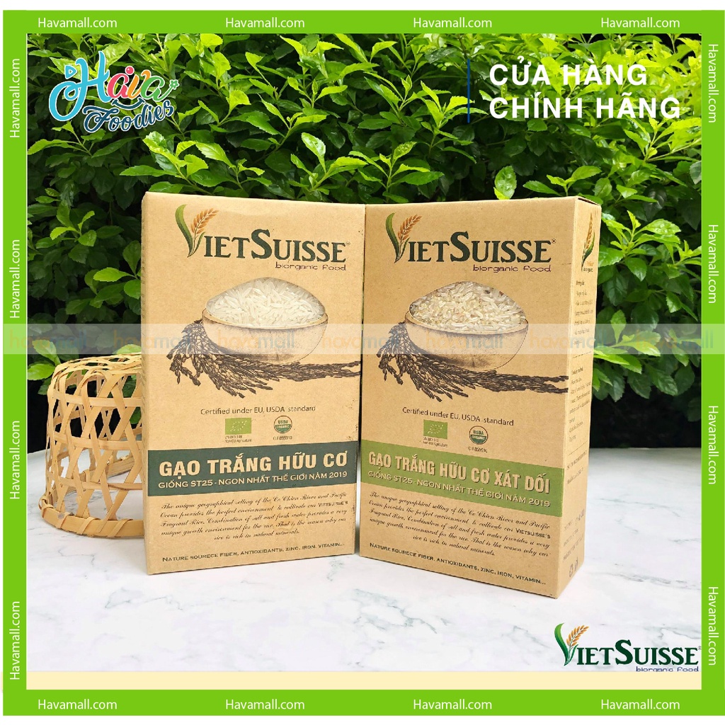 [HÀNG CHÍNH HÃNG] Gạo Thơm Hữu Cơ VietSuisse 1kg – Organic Fragrant Rice