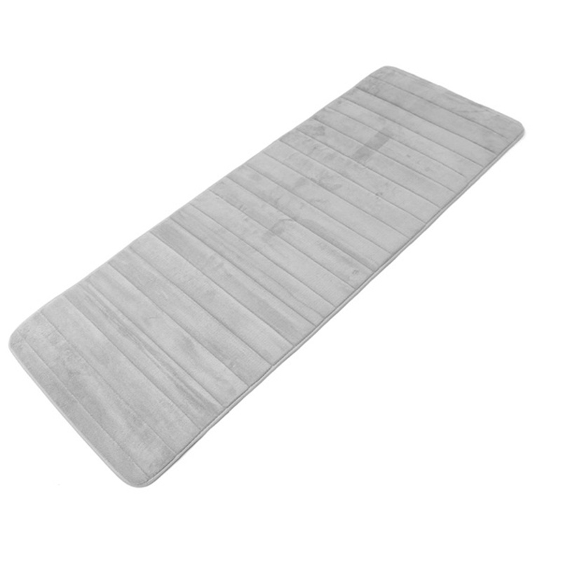 Thảm Chùi Chân Bằng Cao Su Non Mềm Mại Thấm Hút Tốt Chống Trượt Màu Xám Kích Thước Lớn 60X160cm Dành Cho Phòng Tắm / Nhà Bếp