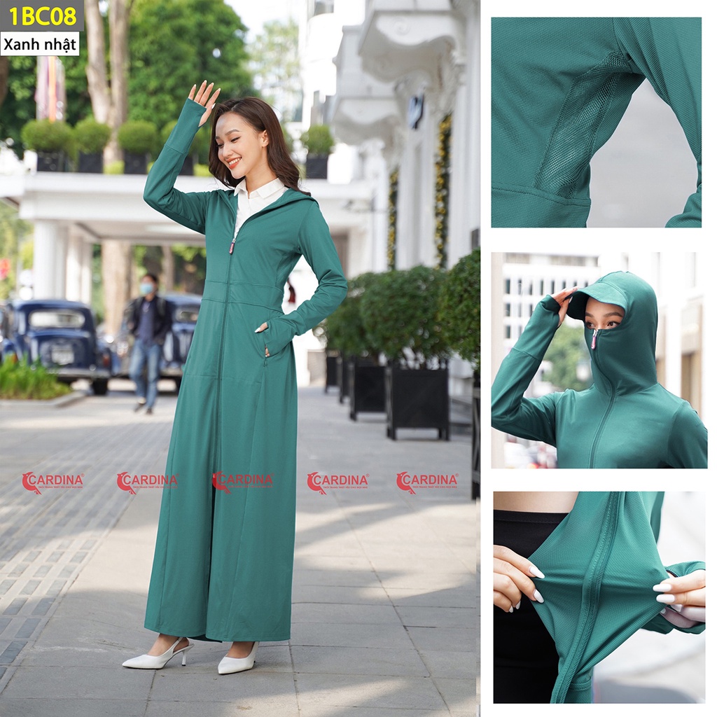 Áo Chống Nắng, Dáng Dài, Liền Thân 2 Lớp CARDINA - Chất Thun Lạnh Cao Cấp