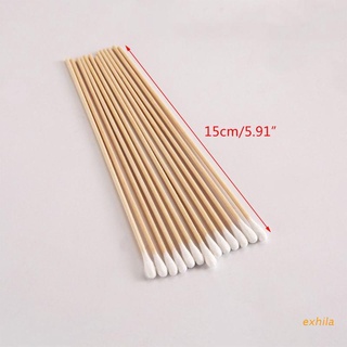 [Hàng mới về] Set 100/200 tăm bông cán gỗ dài 6 inch tiện lợi