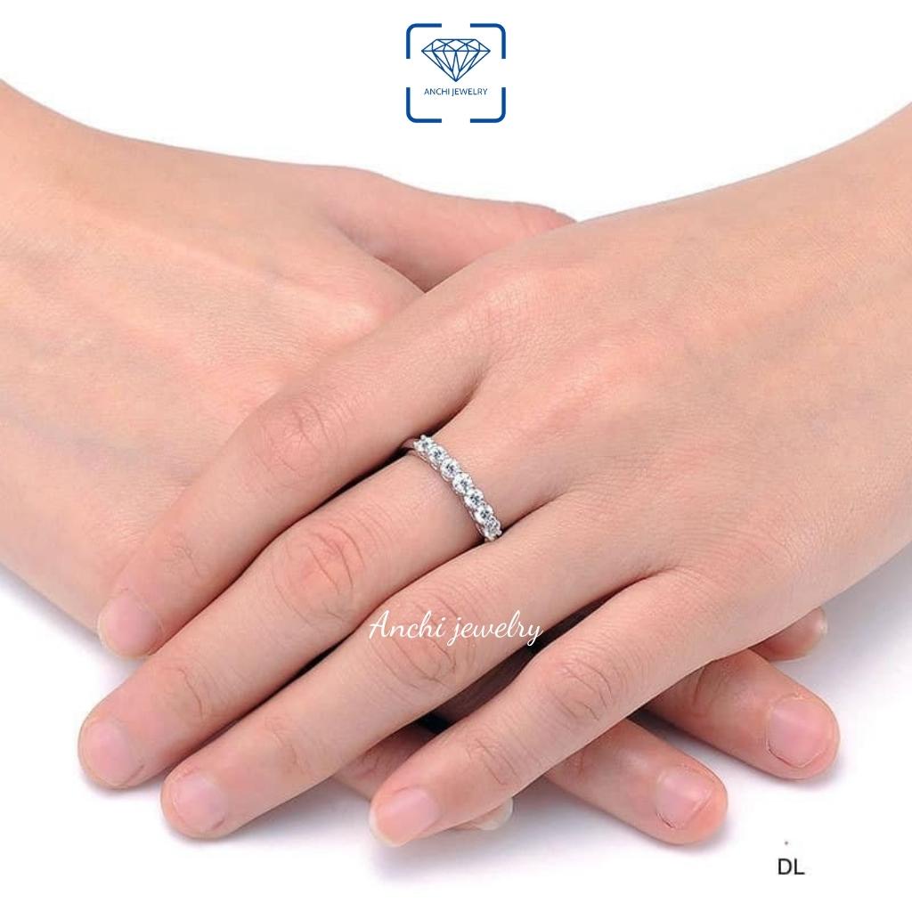 Nhẫn nữ bạc ta đính đá cầu vồng - Anchi jewelry