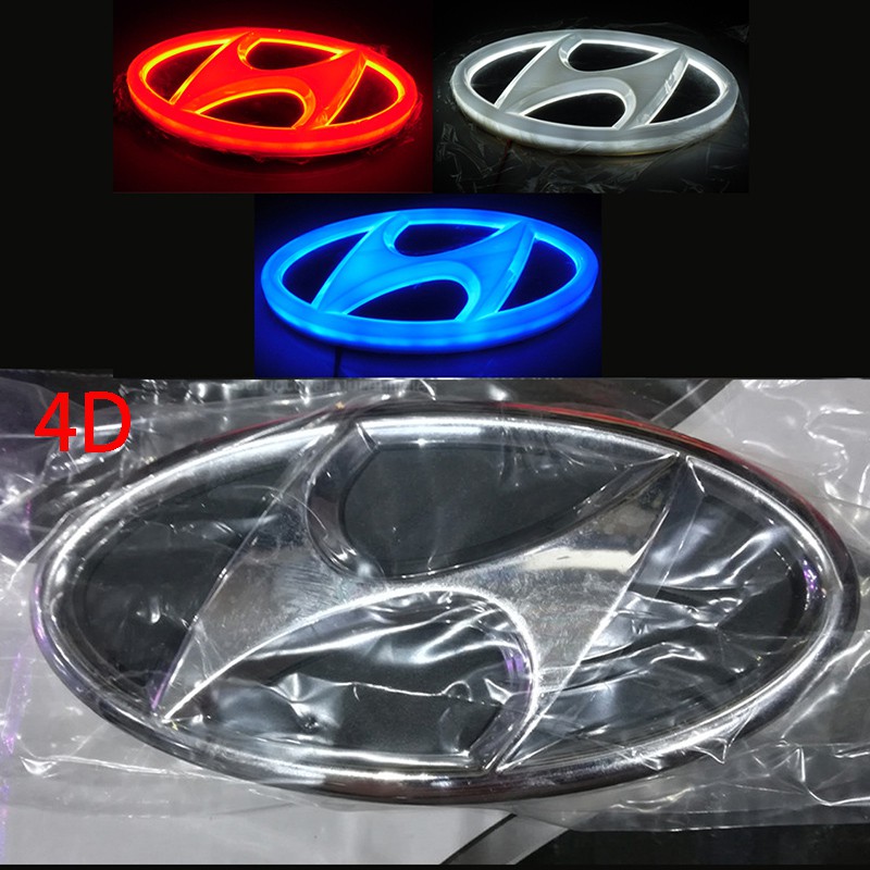 Đề Can 5D LED Dán Trang Trí Trung Tâm Trước / Sau Xe Hơi Hyundai Accent Sonata Kicks Reina 2021