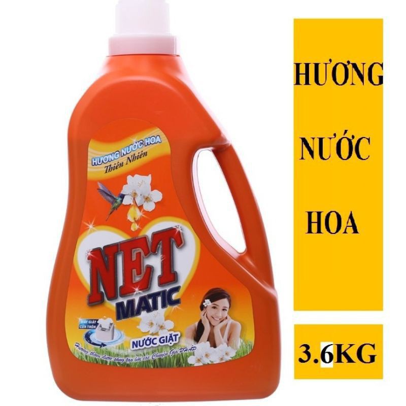 nước giặt NÉT Matic đậm đặc 3.6kg chai