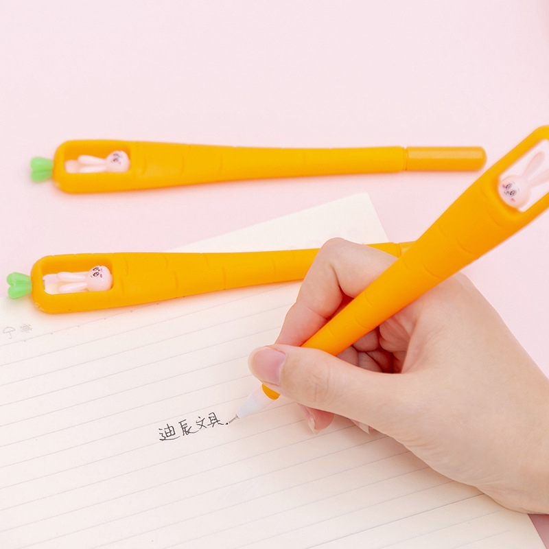 1 Bút Kí Tên Hình Thỏ Cà Rốt Hoạt Hình Sáng Tạo Dễ Thương
