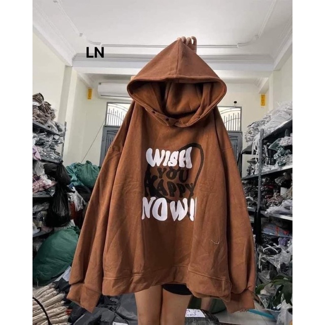 Áo hoodie WHISH YOU mũ 2 lớp DA6