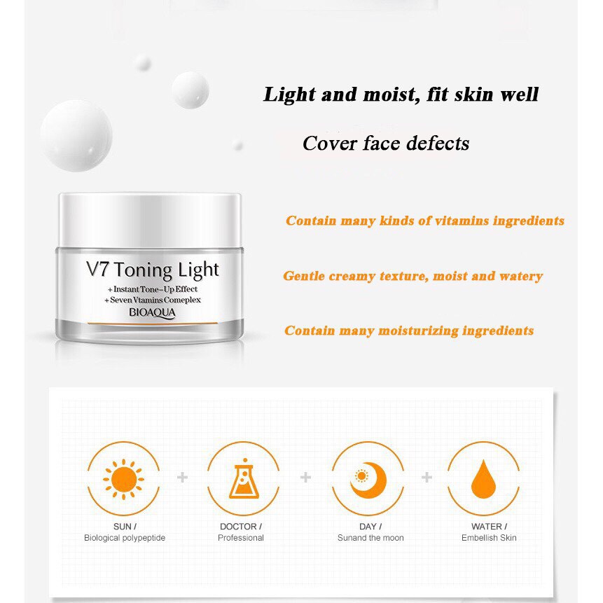 KEM DƯỠNG TRẮNG V7 Toning  light cream của BIOAQUA