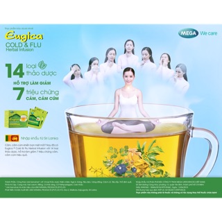 Trà thảo mộc Eugica Cold & Flu Herbal Infusion (100% từ thảo dược thiên nhiên)(cảm,cảm cúm:đau đầu,sổ mũi,nghẹt mũi,ho..