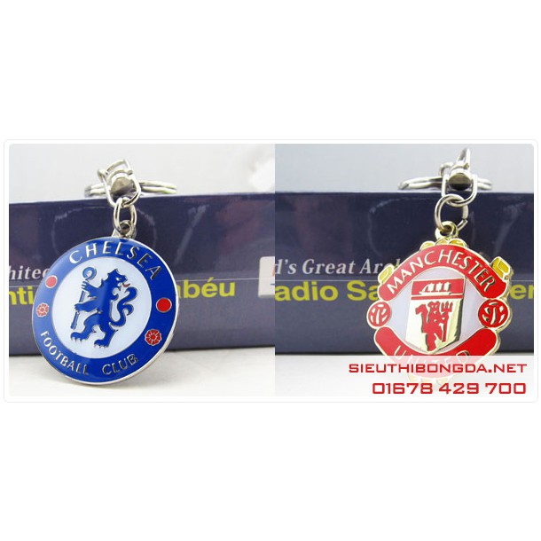 móc khóa kim loại màu arsenal manchester united chelsea, real barcelona