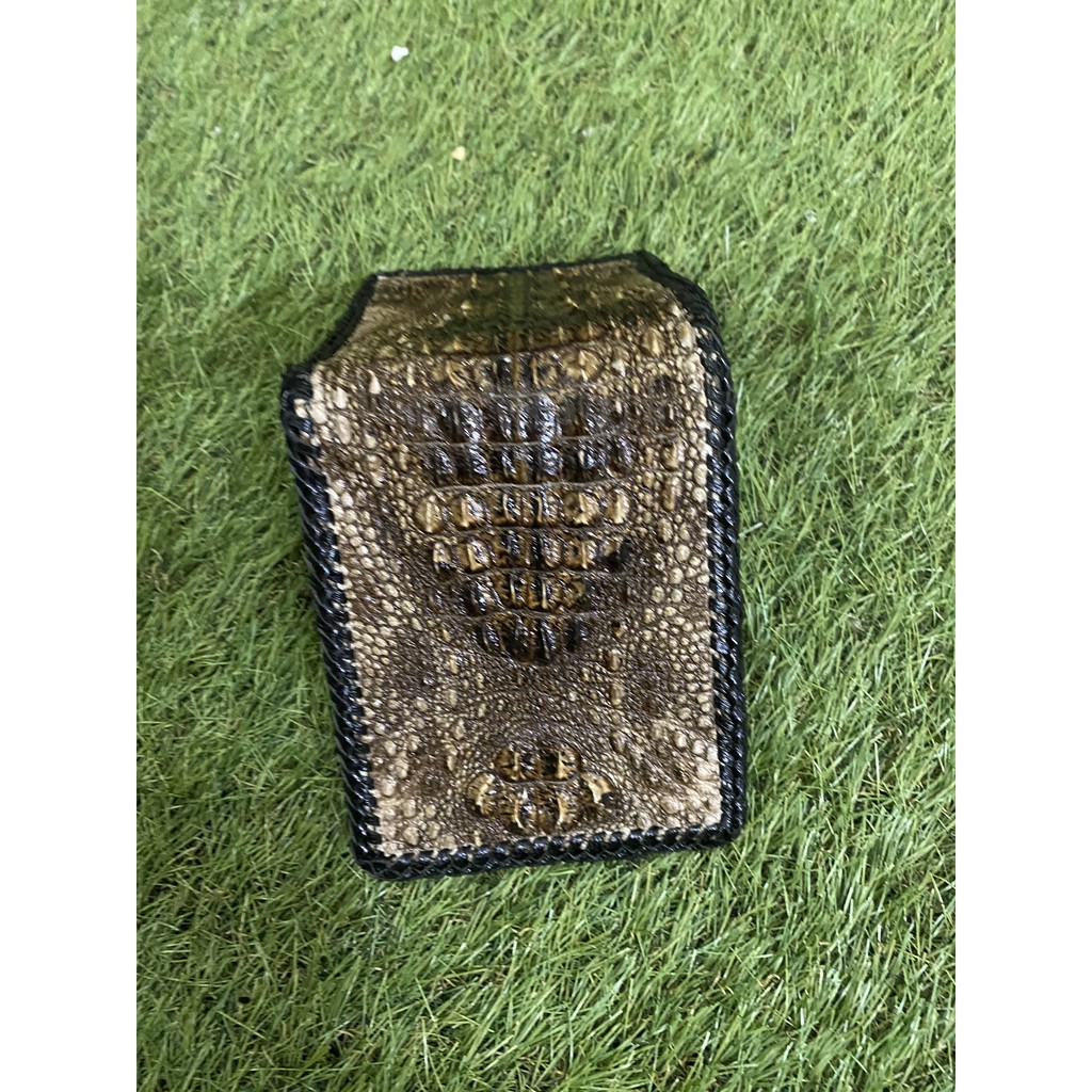 VÍ NAM NGANG MÀU NGUYÊN THỦY DA CÁ SẤU THẬT 100% 1 MẶT BẢO HÀNH 12 THÁNG