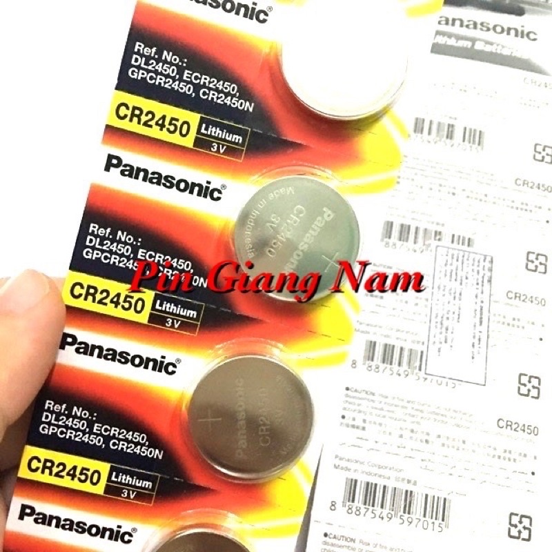 Pin CR2450 Panasonic 3V Lithium vỉ 5 viên