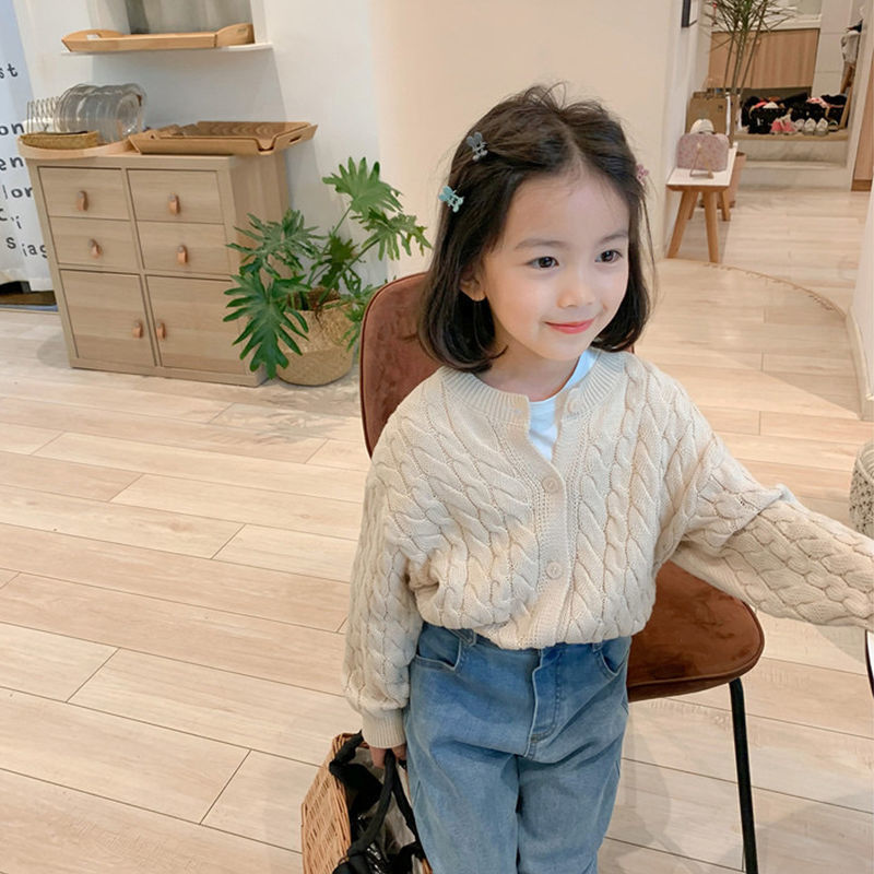 Áo Sweater Dệt Kim Phong Cách Hàn Quốc Xinh Xắn Cho Bé Gái