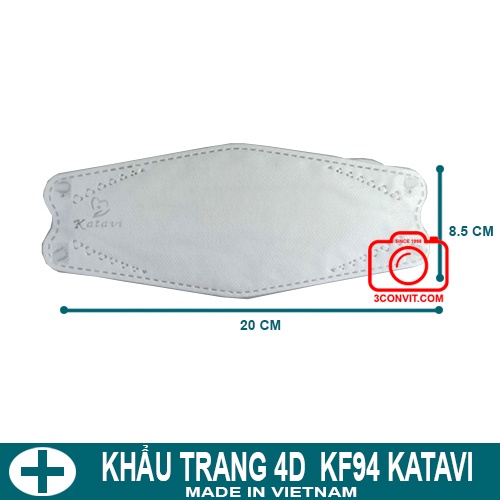 Hộp 10 khẩu trang 4D Cao Cấp Tiêu Chuẩn KF94 KATAVI
