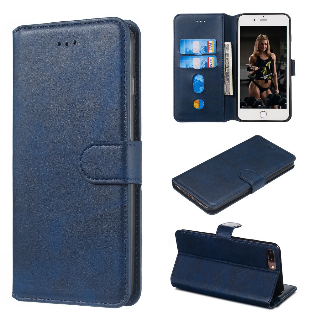 Bao da bò điện thoại nắp lật chính hãng cho iPhone 5 5s 6 6s 7 8 Plus | BigBuy360 - bigbuy360.vn