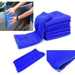 Bộ 10 Khăn lau Xe ô tô 30x50 cm, Màu Xanh lam (Microfiber cao cấp)