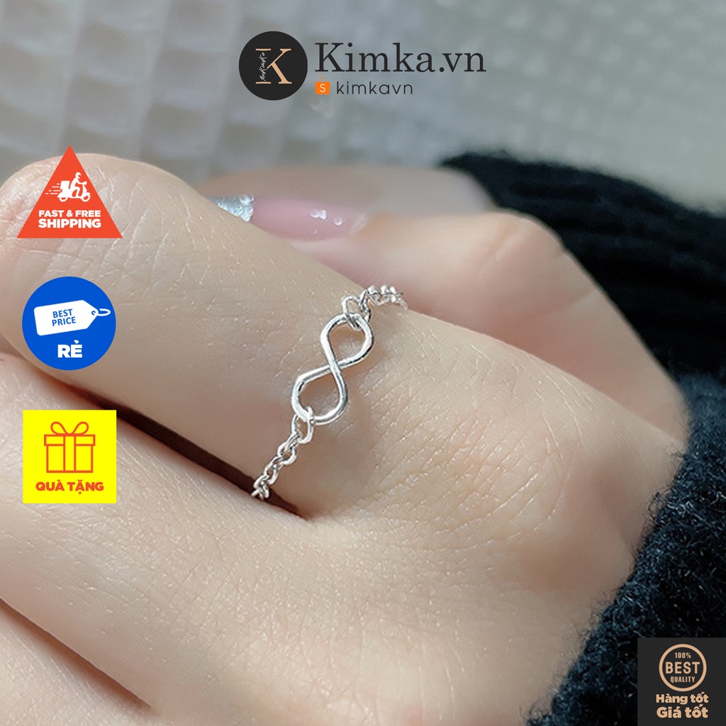 (0136) Nhẫn Dây Mặt Ký Hiệu Đơn Giản Thanh Lịch Nữ Tính