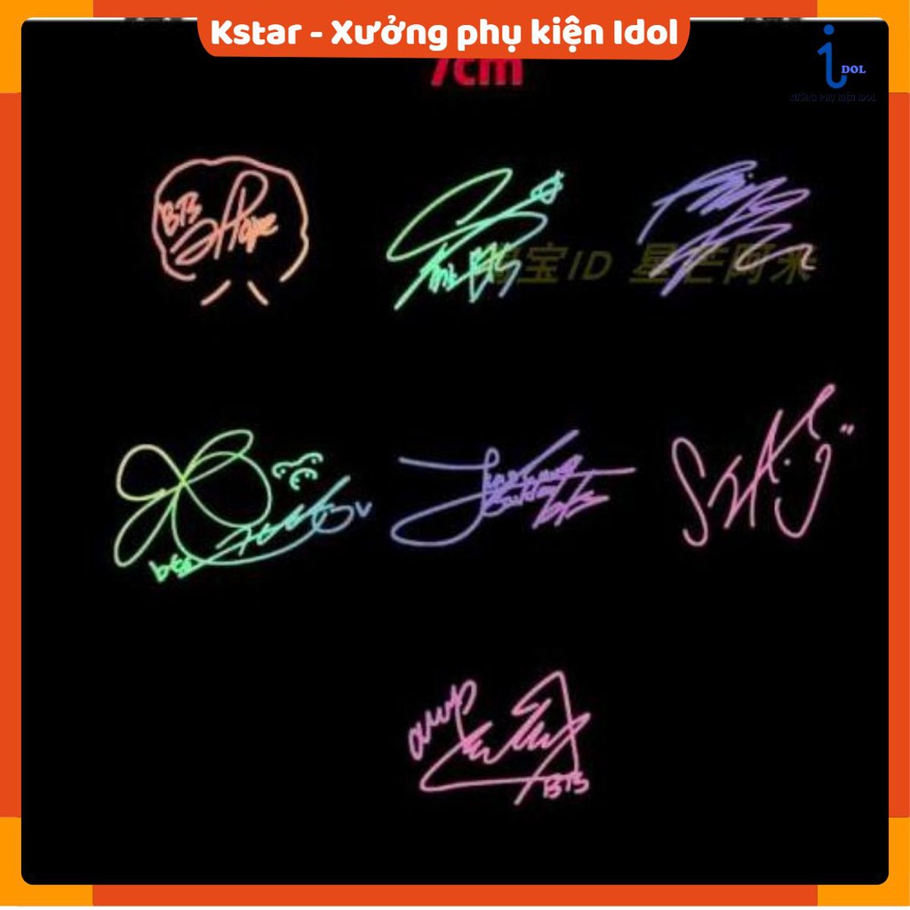 Sticker hologram dán bomb chữ kí thành viên Bangtan