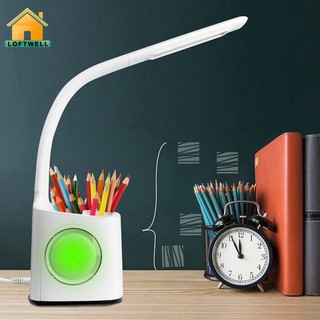 Đèn LED để bàn có đồng hồ báo thức tiện lợi