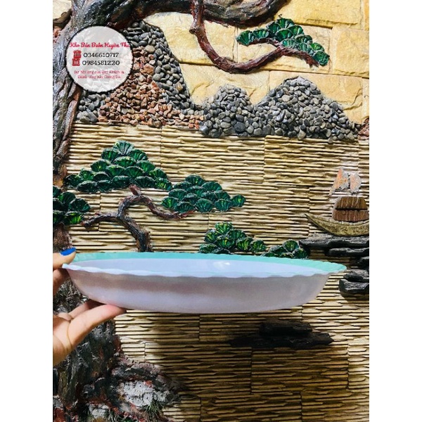 Khay bưng bê hoa đẹp_  nhựa phíp 35cm